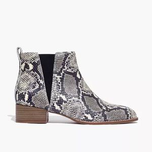 Madewell Carina Boots in Snake Embossed Leather